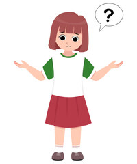 An illustration of a confused girl