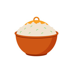 Biryani Rice in Copper Bowl with Raita on Transparent Background  