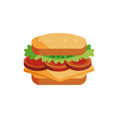 BLT Sandwich with Bacon Lettuce Tomato on Transparent Background  