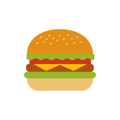 Burger with Different Toppings on Transparent Background  