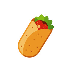 Burrito with Customizable Toppings Layout on Transparent Background  