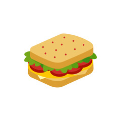 Chickpea Salad Sandwich on Sprouted Bread on Transparent Background  