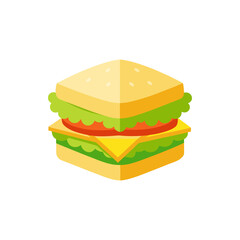 Egg Salad Sandwich with Lettuce on Transparent Background  