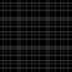 Plaid with twill weave repeat pattern in black.Gingham seamless pattern with stripes.Checkered tartan Geometric graphic vector illustration background texture for textile and prints.