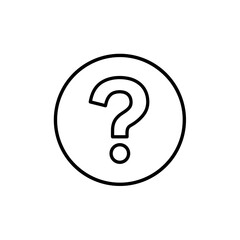 Question mark symbol in a minimalist style on a white background  