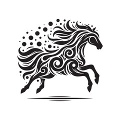 create simple black Horse Silhouette Vector  with white background 