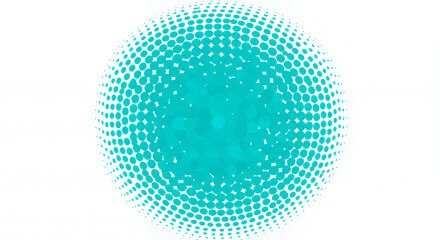 Abstract Teal Halftone Dot Pattern Background Design Circular Graphic Modern Technology Concept
