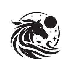 create simple black Horse Silhouette Vector  with white background 