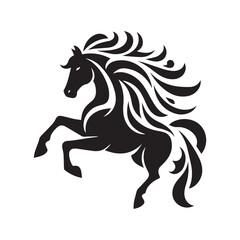 Obraz premium create simple black Horse Silhouette Vector with white background 
