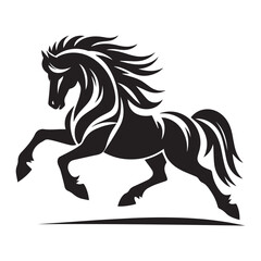 create simple black Horse Silhouette Vector  with white background 