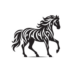 create simple black Horse Silhouette Vector  with white background 
