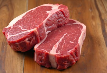 Fototapeta premium Raw Ribeye Cuts with Rich Marbling