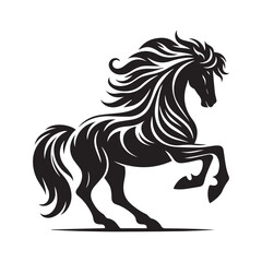 create simple black Horse Silhouette Vector  with white background 