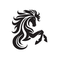 create simple black Horse Silhouette Vector  with white background 