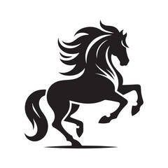 create simple black Horse Silhouette Vector  with white background 