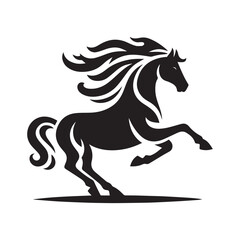 create simple black Horse Silhouette Vector  with white background 