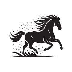 create simple black Horse Silhouette Vector  with white background 