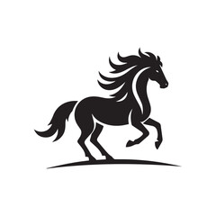 Obraz premium create simple black Horse Silhouette Vector with white background 