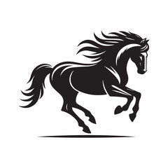 create simple black Horse Silhouette Vector  with white background 