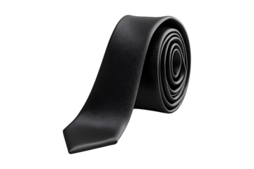 A minimalist black tie isolated on transparent background
