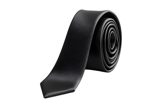 A minimalist black tie isolated on transparent background
