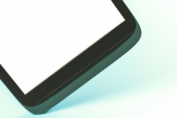 Digital e-book with clean empty screen. Large technological tablet. Concept of digital technologies.