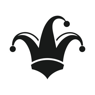 jester hat playful joker icon of silhouette vector illustration