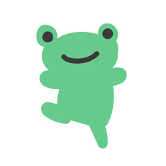跳ねるカエルのイラスト：手描きタッチの可愛い動物 - Leaping Frog Illustration: Cute Hand-drawn Touch Animal