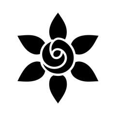 
Silhouette of a five petal flower in a minimalist style vector illustration