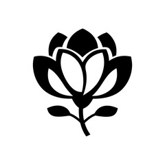 Silhouette icon of a magnolia flower vector illustration © Rabea