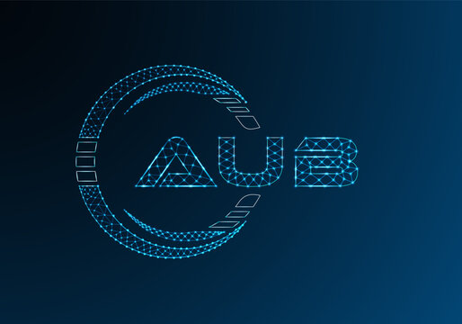 AUB low poly letter logo vector design. AUB lower poly logo design.