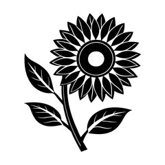 Sunflower Silhouette Vector Illustration