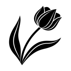 Tulip Flower Spring Vector Icon Silhouette