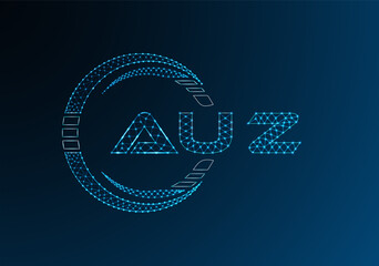 AUZ low poly letter logo vector design. AUZ lower poly logo design.