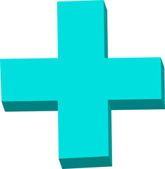 Obraz premium Bold Medical Cross Symbol Indicating Healthcare or Hospital Services – Transparent Background.3d effect.