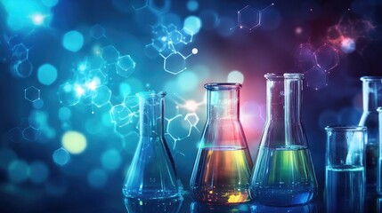 Template for science and technology presentation with plexus-style background