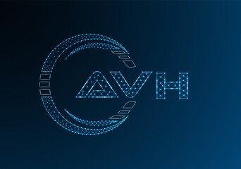AVH low poly letter logo vector design. AVH lower poly logo design.