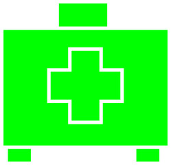 First Aid Kit Icon with Medical Cross Symbol for Emergency Supplies – Transparent Background.