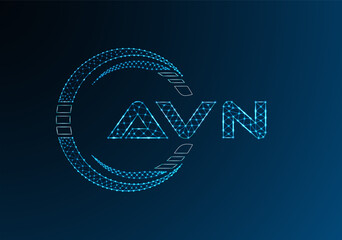AVN low poly letter logo vector design. AVN lower poly logo design.