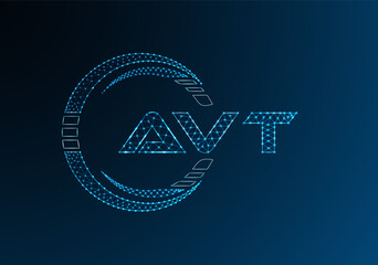 AVT low poly letter logo vector design. AVT lower poly logo design.
