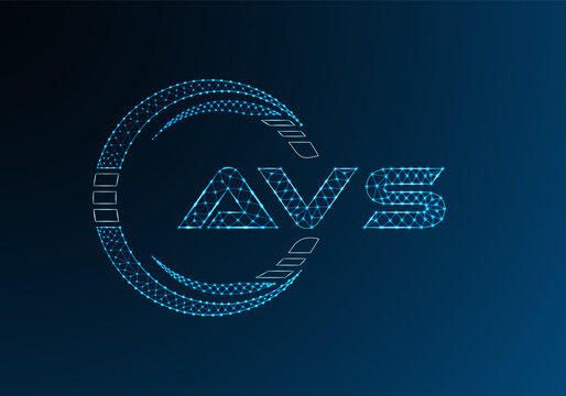 AVS low poly letter logo vector design. AVS lower poly logo design.