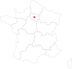 Minimalist France Map with Paris Location