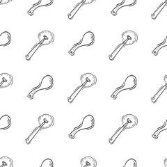 kitchen utensil pattern. kitchenware seamless pattern. doodle kitchen background
