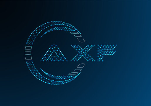 AXF low poly letter logo vector design. AXF lower poly logo design.