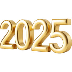 Gleaming Golden 2025 Digits for New Year