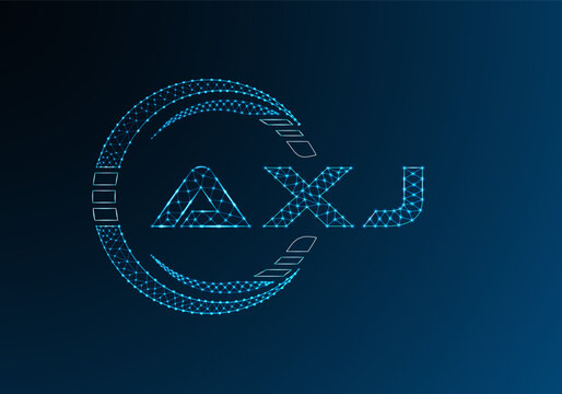 AXJ low poly letter logo vector design. AXJ lower poly logo design.