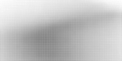 Dotted halftone gradient texture. Fading polka dot background. Repeated dots gradation pattern background. Black vanishing comic pop art overlay backdrop. Halftone raster effect wallpaper. Vector