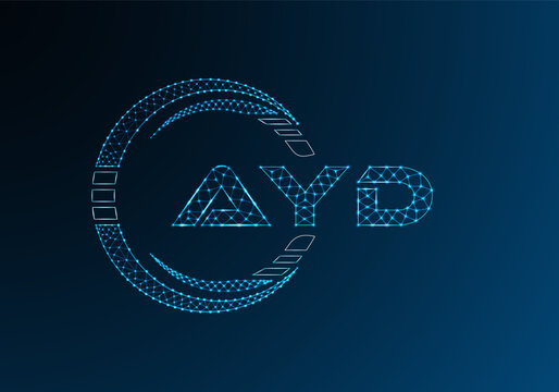 AYD low poly letter logo vector design. AYD lower poly logo design.