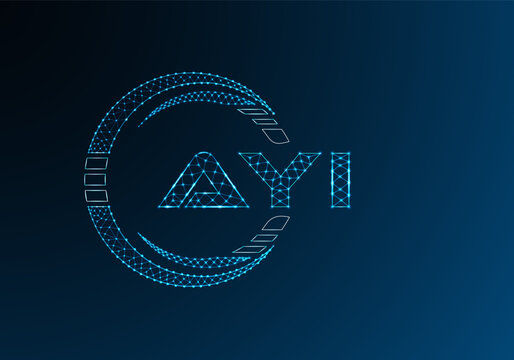 AYI low poly letter logo vector design. AYI lower poly logo design.