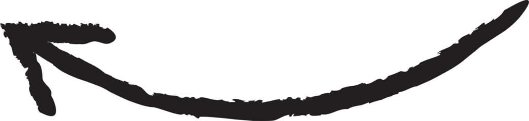 Hand drawn arrow, Black arrows element vector design illustration isolated on transparent background	